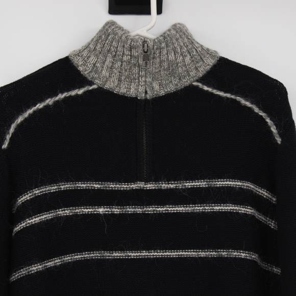 TOMMY HILFIGER Men’s Sweater, Black, Quarter Zip, Cotton, Mohair, Wool Size M - Picture 10 of 12